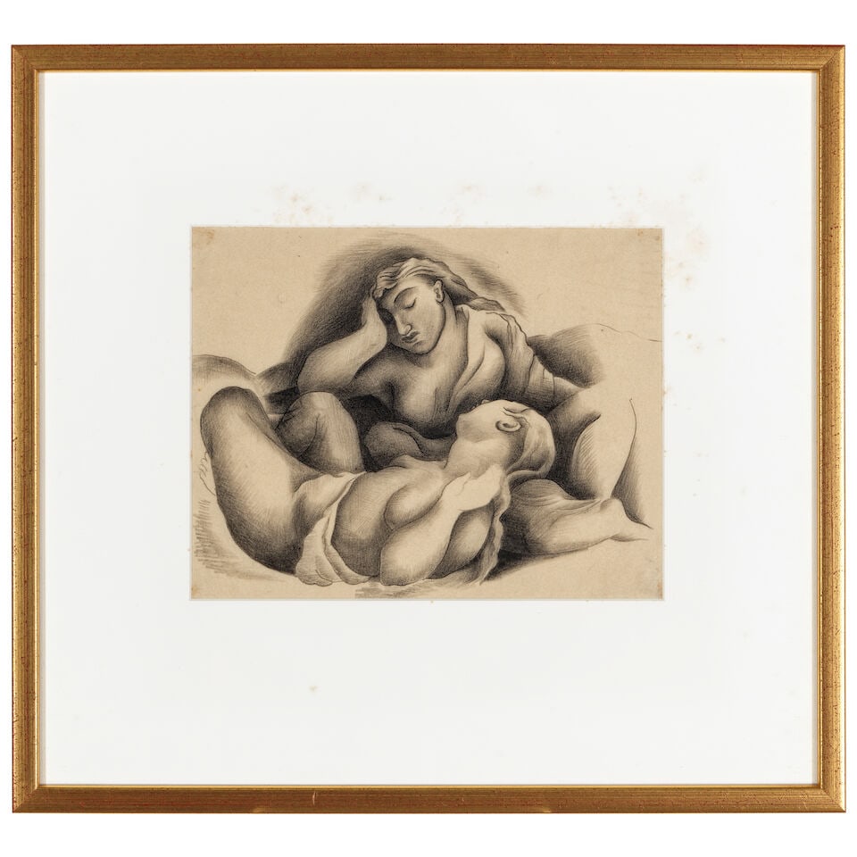 LUCRETIA VAN HORN (1882-1970) Untitled (Two Women) 11 1/8 x 12 in (28.3 x 30.5 cm) (Executed in ... - 2