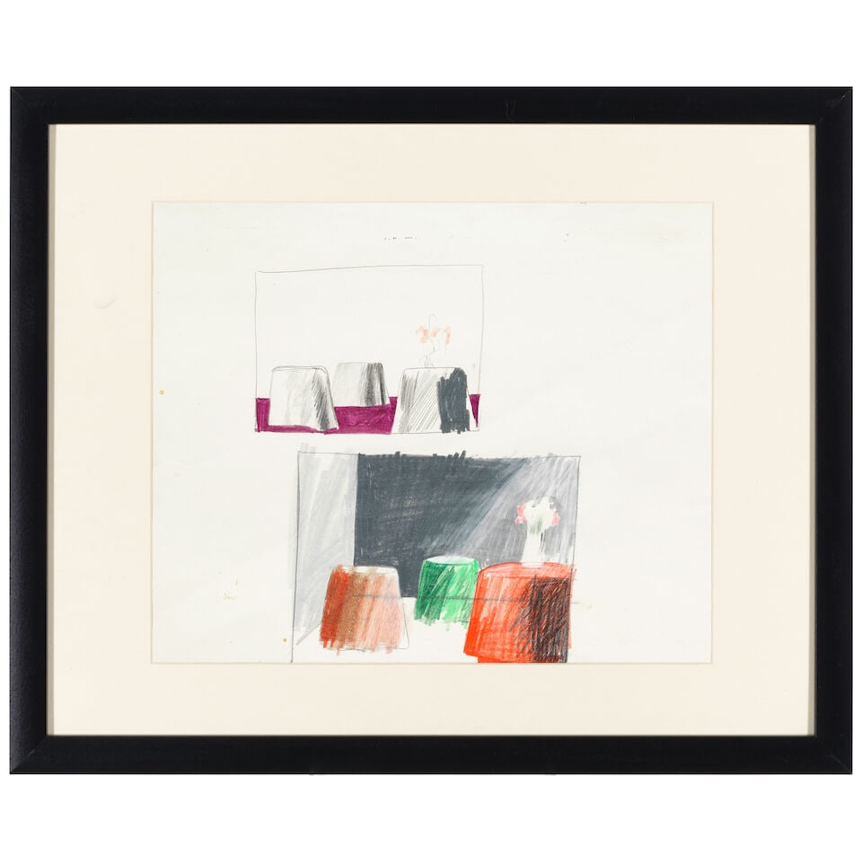 DAVID HOCKNEY (1937-2026) Studies for a Still Life Painting: Table with Flowers 14 x 17 in (35.6... - 2