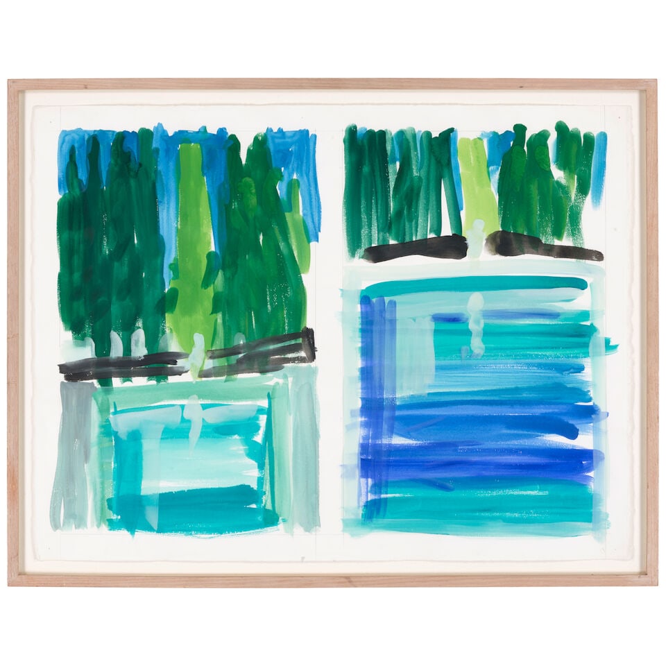 JENNIFER BARTLETT (1941-2022) In the Garden, #53 19 1/2 x 26 in (49.5 x 66 cm) (Executed in 1980) - 2