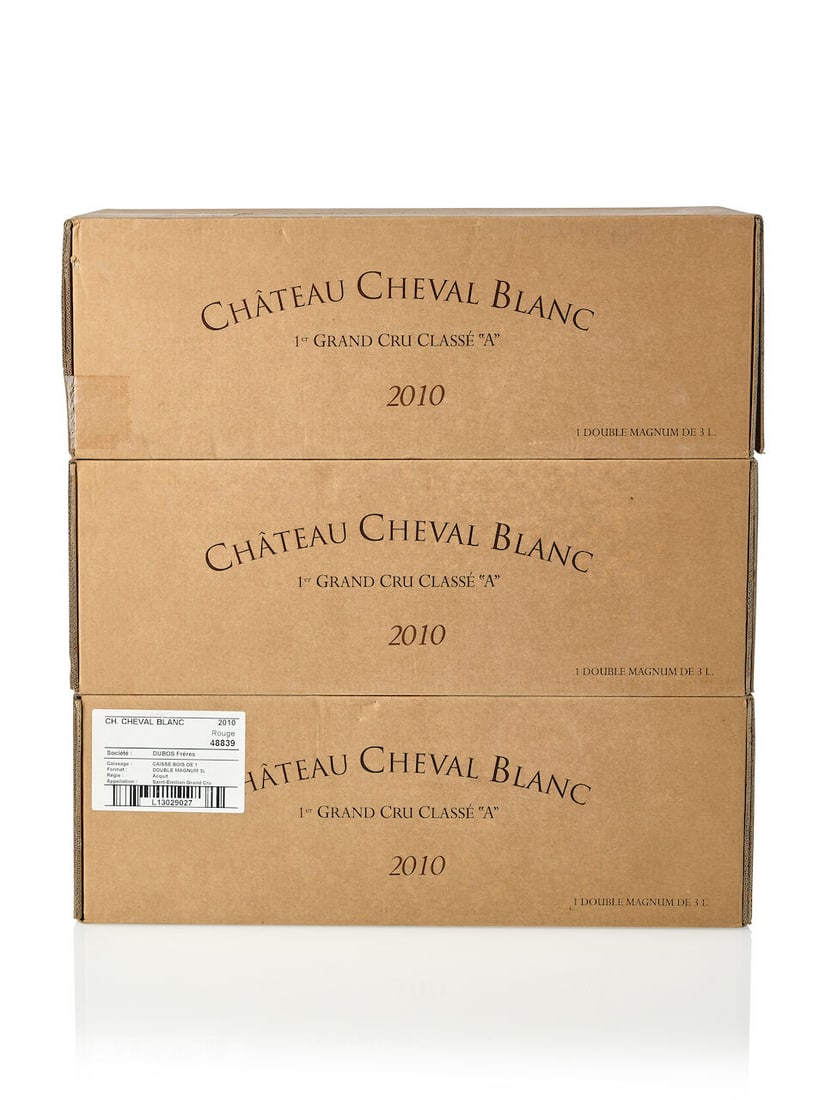 Château Cheval Blanc, 2010 (3x 3L): Château Cheval Blanc, 2010 (3x 3L) Region: Bordeaux Packaging: 3owc1 For further information on this lot please visit Bonhams.com For further information about this lot please