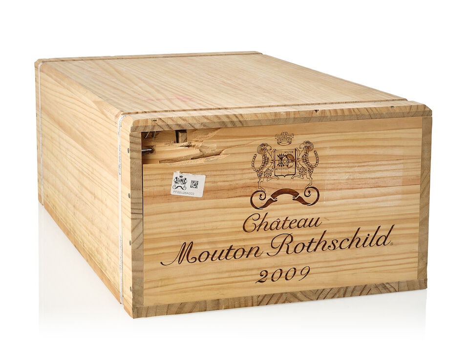 Château Mouton Rothschild, 2009 (12x 750ml): Château Mouton Rothschild, 2009 (12x 750ml) Region: Bordeaux Packaging: slightly damaged owc, banded For further information on this lot please visit Bonhams.com For further information about thi