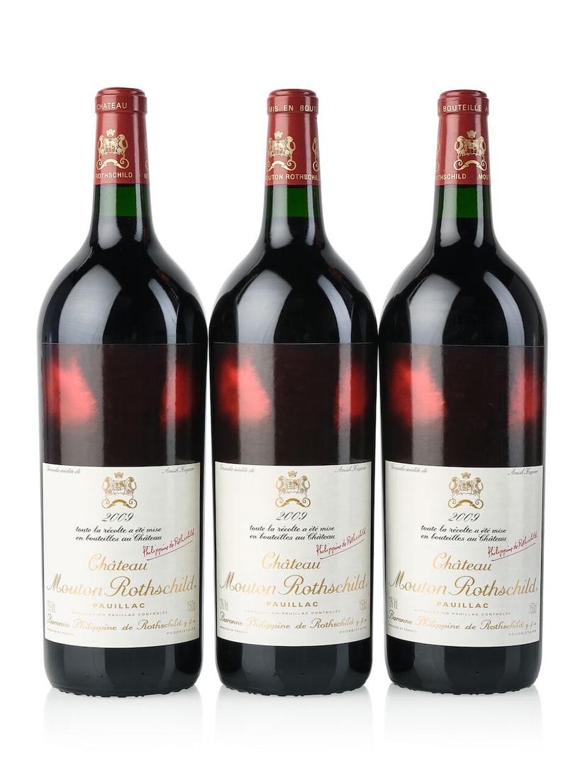 Château Mouton Rothschild, 2009 (3x Magnum): Château Mouton Rothschild, 2009 (3x Magnum) Region: Bordeaux Label: 2x slightly marked For further information on this lot please visit Bonhams.com For further information about this lot please