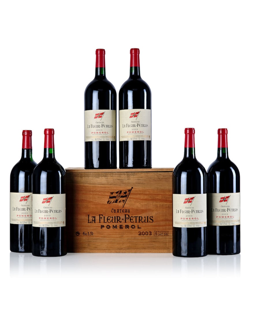 Château La Fleur Pétrus, 2003 (6x Magnum): Château La Fleur Pétrus, 2003 (6x Magnum) Region: Bordeaux Capsule: 1x slightly scuffed, 1x slightly corroded, 1x slightly stained Cork: 1x signs of old seepage Label: 1x slightly stained Pa
