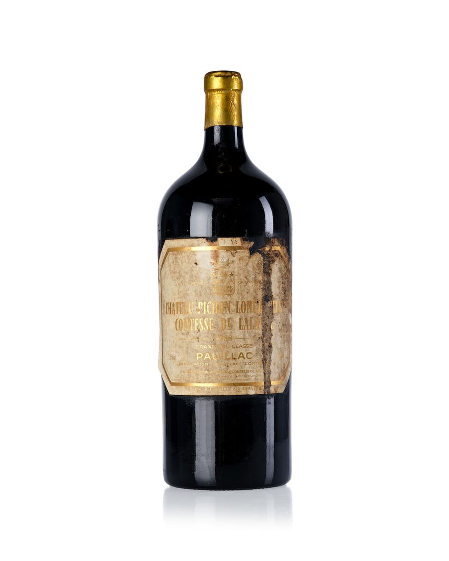 Château Pichon Lalande, 1988 (1x 6L): Château Pichon Lalande, 1988 (1x 6L) Region: Bordeaux Fill Level: base neck Capsule: slightly scuffed Cork: signs of old seepage Label: deterioted For further information on this lot please visit
