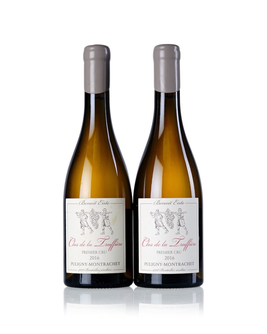 Benoît Ente Puligny Montrachet Clos Truffières, 2016 (2x 750ml): Benoît Ente Puligny Montrachet Clos Truffières, 2016 (2x 750ml) Region: Burgundy Label: 1x slightly stained and slightly scuffed For further information on this lot please visit Bonhams.com 