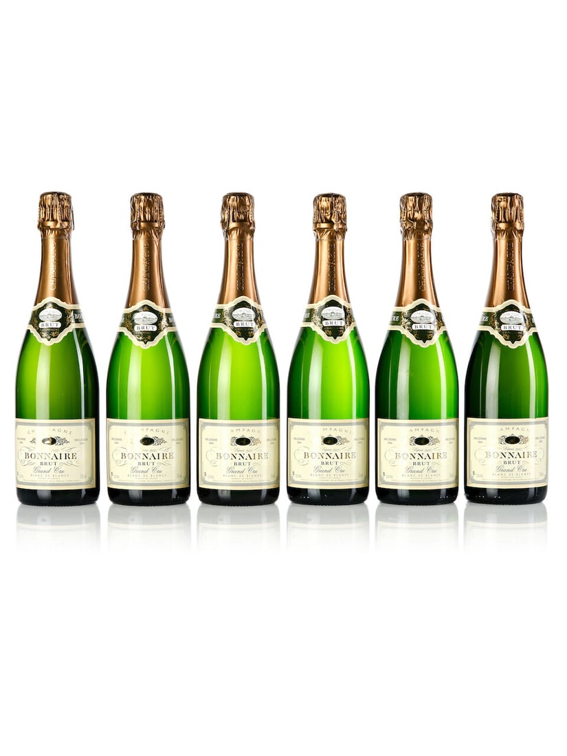 Bonnaire Blanc de Blancs Grand Cru Brut, 2004 (12x 750ml): Bonnaire Blanc de Blancs Grand Cru Brut, 2004 (12x 750ml) Region: Champagne Label: 4x slightly scuffed Packaging: 1x oc6 For further information on this lot please visit Bonhams.com For further