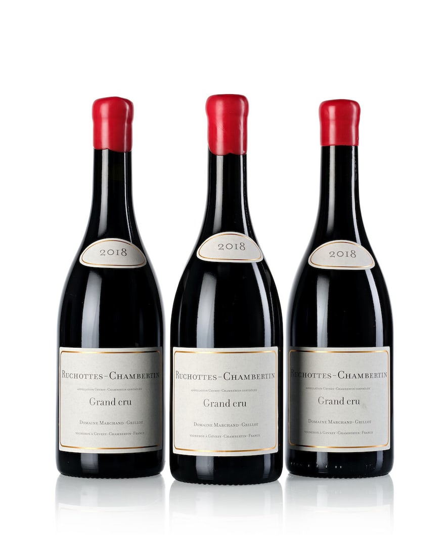 Domaine Marchand Grillot Ruchottes Chambertin, 2018 (5x 750ml): Domaine Marchand Grillot Ruchottes Chambertin, 2018 (5x 750ml) Region: Burgundy Label: 1x slightly marked For further information on this lot please visit Bonhams.com For further information about thi