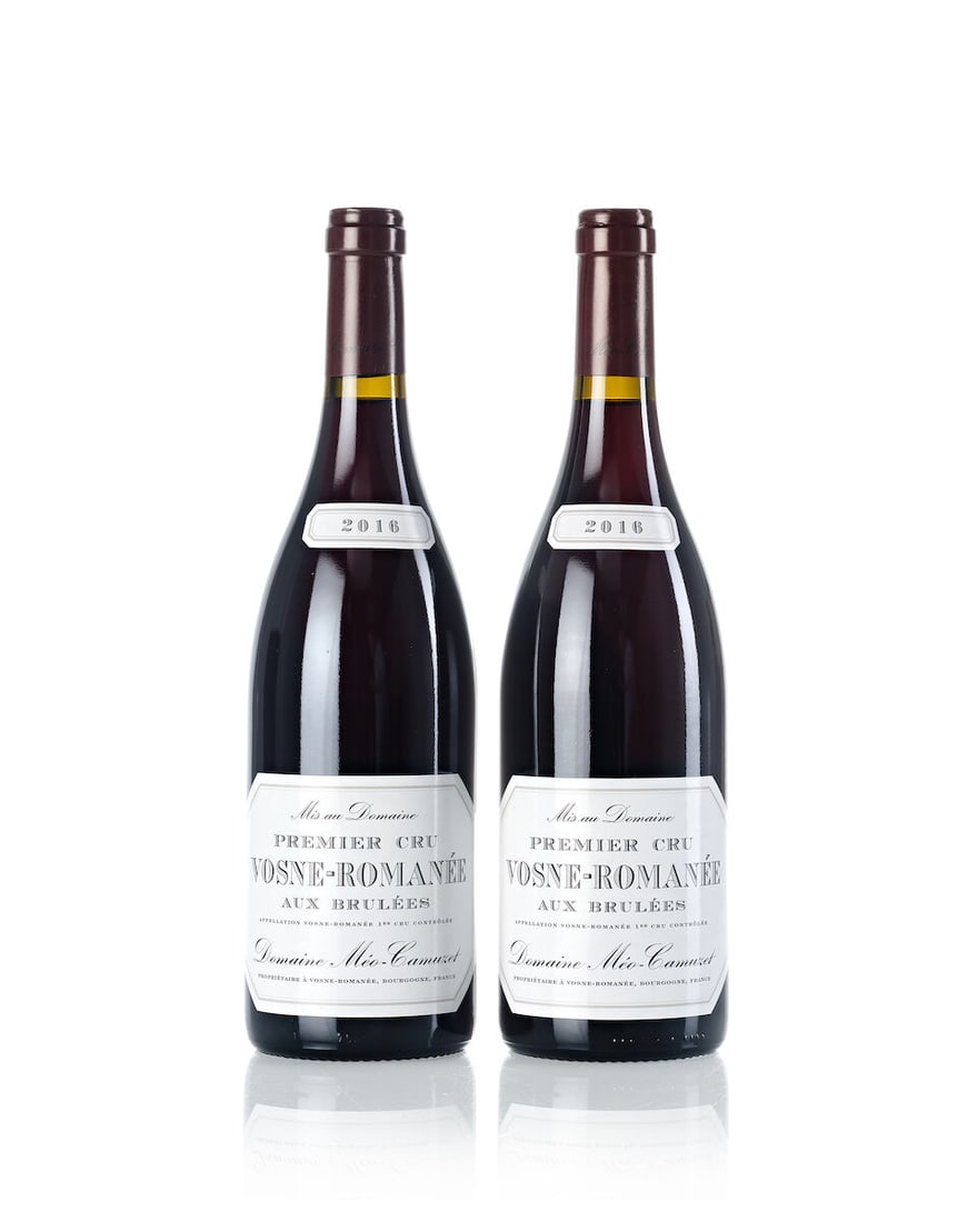Domaine Méo-Camuzet Vosne Romanée Aux Brûlées, 2016 (2x 750ml): Domaine Méo-Camuzet Vosne Romanée Aux Brûlées, 2016 (2x 750ml) Region: Burgundy Label: 1x slightly marked For further information on this lot please visit Bonhams.com For further