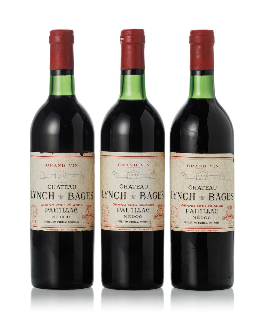 Château Lynch Bages, 1975 (10x 750ml): Château Lynch Bages, 1975 (10x 750ml) Region: Bordeaux Fill Level: 2x into neck, 8x base neck Capsule: 1x slightly oxidised, 1x scuffed, 3x slightly scuffed, 3x slightly nicked, 5x slightly wrink