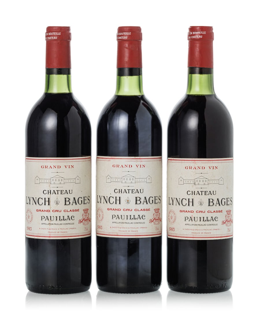 Château Lynch Bages, 1983 (12x 750ml): Château Lynch Bages, 1983 (12x 750ml) Region: Bordeaux Fill Level: 9x base neck, 3x very top shoulder Cork: 1x oxidised, 5x slighlty oxidised, 6x slightly depressed, 3x slighlty protruded, 6x sli