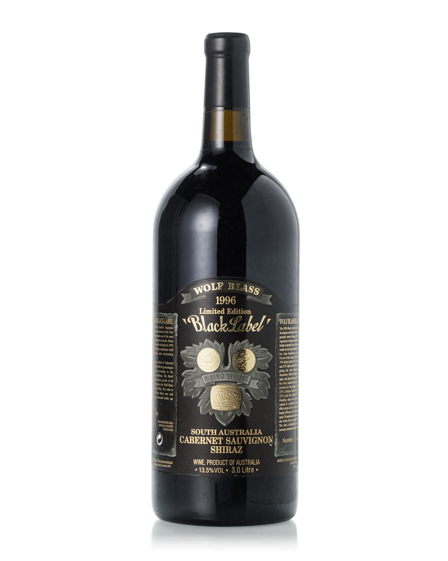 Wolf Blass Black Label, 1996 (1x 3L): Wolf Blass Black Label, 1996 (1x 3L) Region: Australia Fill Level: into neck For further information on this lot please visit Bonhams.com For further information about this lot please visit the lot