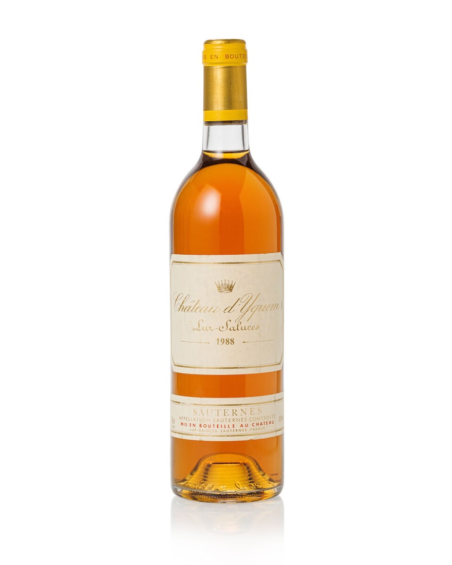 Château d' Yquem, 1988 (1x 750ml): Château d' Yquem, 1988 (1x 750ml) Region: Sauternes Fill Level: base neck Capsule: slightly bin-soiled and slightly scuffed For further information on this lot please visit Bonhams.com For
