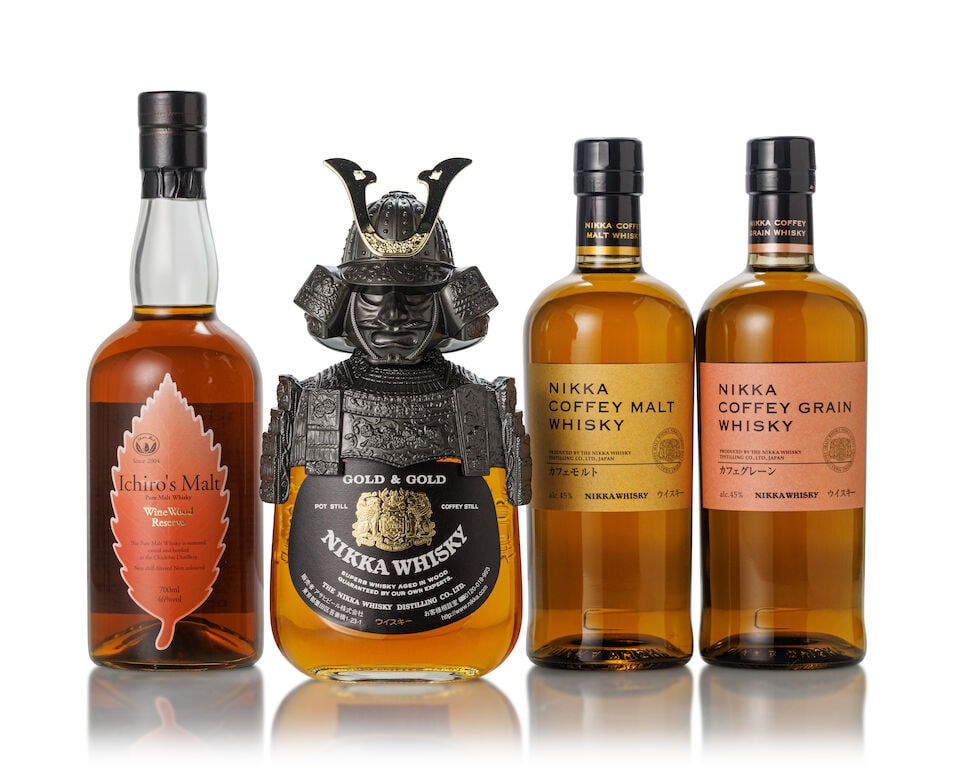 Ichiro's Malt Wine Wood Reserve (1x 700ml) Nikka Gold and Gold Samurai (1x 750ml) Nikka Coffey...: Ichiro's Malt Wine Wood Reserve (1x 700ml) Region: Japan Fill Level: base neck Capsule: slightly scuffed capsule Label: good label Packaging: original carton Alcohol content: 46%ABV Notes: Vatted and