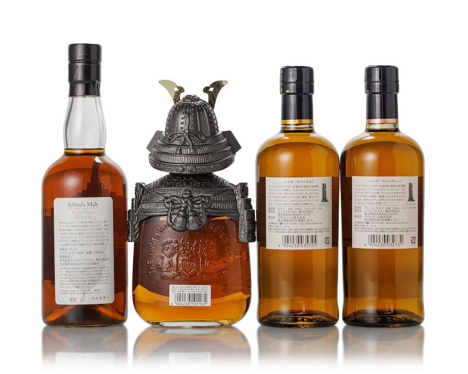 Ichiro's Malt Wine Wood Reserve (1x 700ml) Nikka Gold and Gold Samurai (1x 750ml) Nikka Coffey... - 2