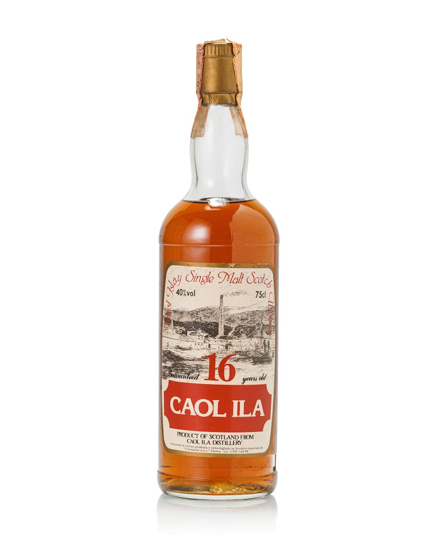 Caol Ila 16 Year Old Sestante (1x 750ml): Caol Ila 16 Year Old Sestante (1x 750ml) Region: Islay Fill Level: top shoulder Label: bin-soiled and scuffed label Alcohol content: 40% ABV Notes: Imported by Sestante Import. s.r.l.-Parma. Single