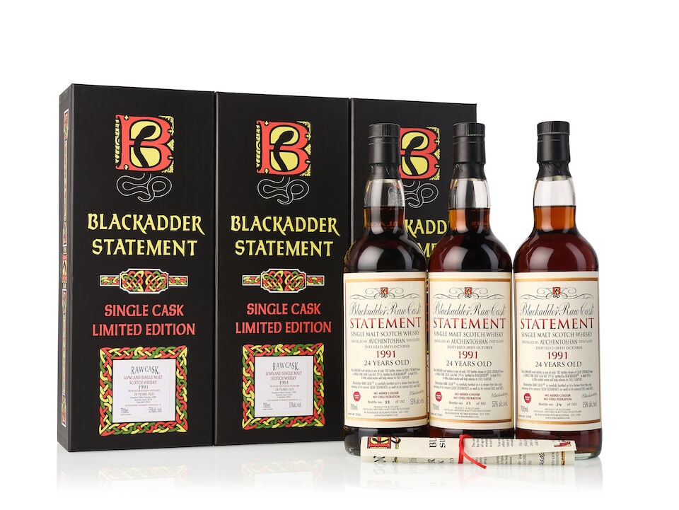 Auchentoshan 24 Year Old Blackadder Raw Cask #2916, 1991 (3x 700ml) (1 of 3)