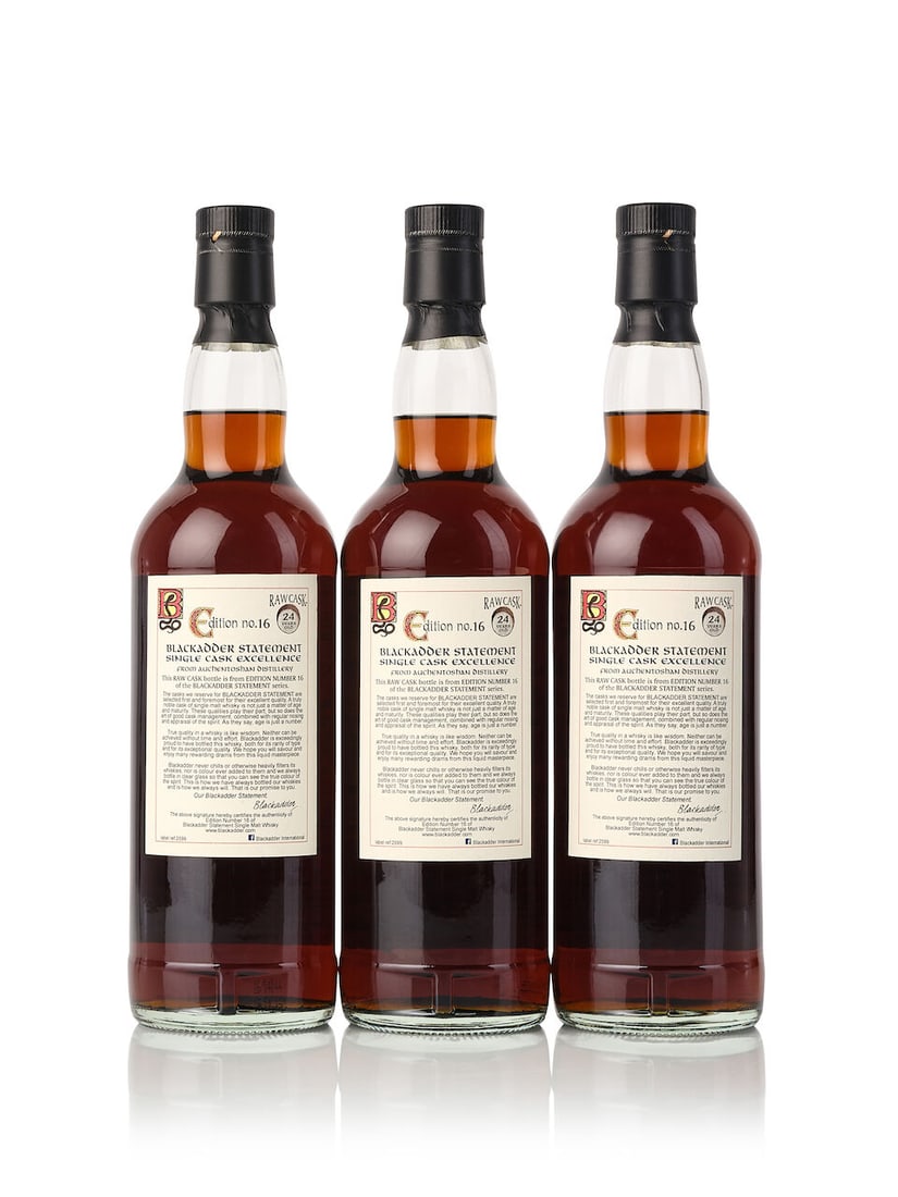 Auchentoshan 24 Year Old Blackadder Raw Cask #2916, 1991 (3x 700ml) - 2