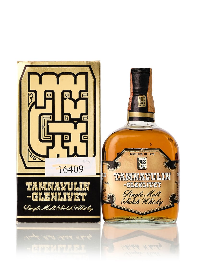 Tamnavulin-Glenlivet, 1970 (1x 750ml): Tamnavulin-Glenlivet, 1970 (1x 750ml) Region: Speyside Fill Level: top shoulder Capsule: torn capsule, torn tax strip Label: scuffed and bin-soiled label Packaging: worn original carton Alcohol conten