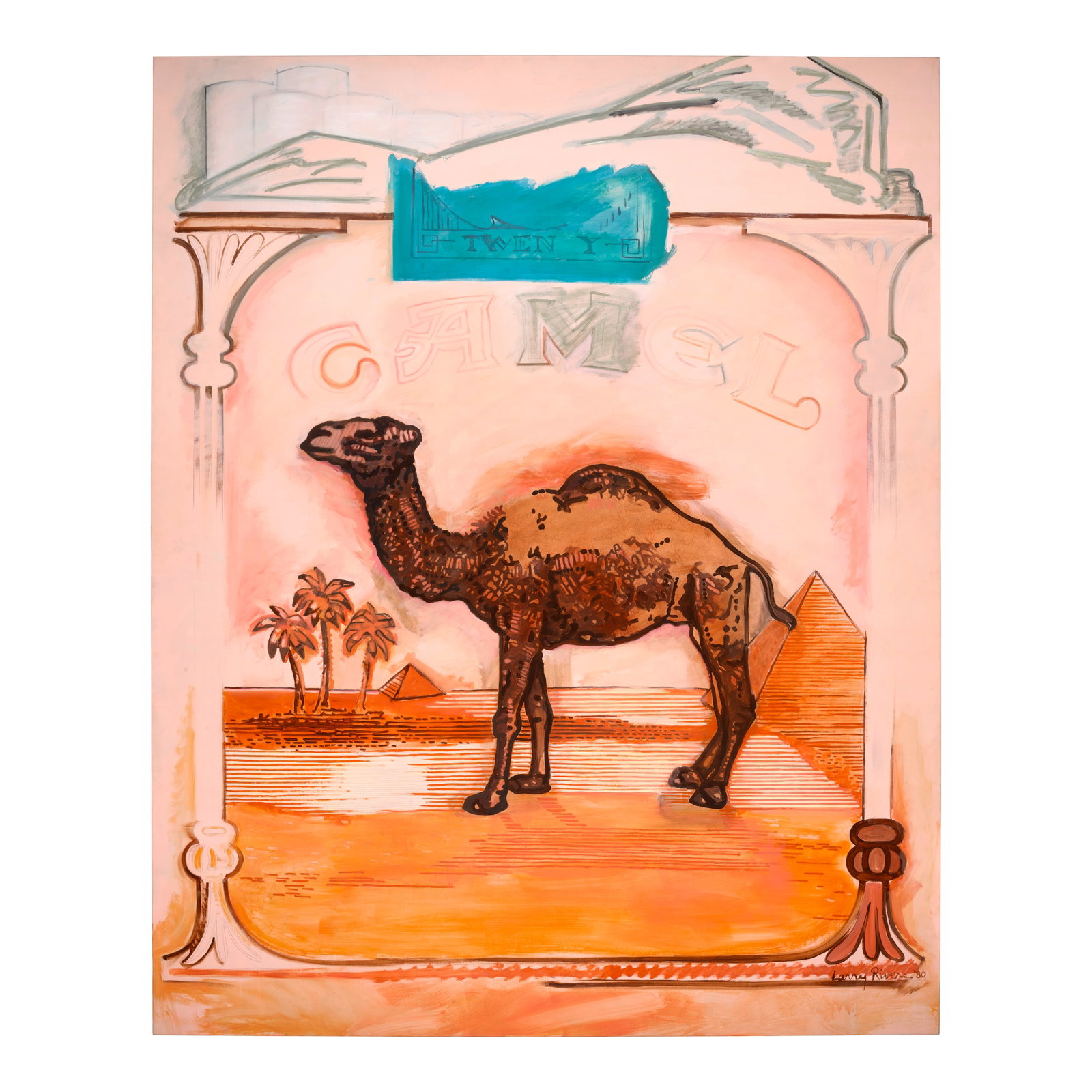 LARRY RIVERS (1923-2002) Beyond Camel 98 5/8 x 79 1/4 in (250.5 x 201.2 cm) (Painted in 1980) (1 of 1)