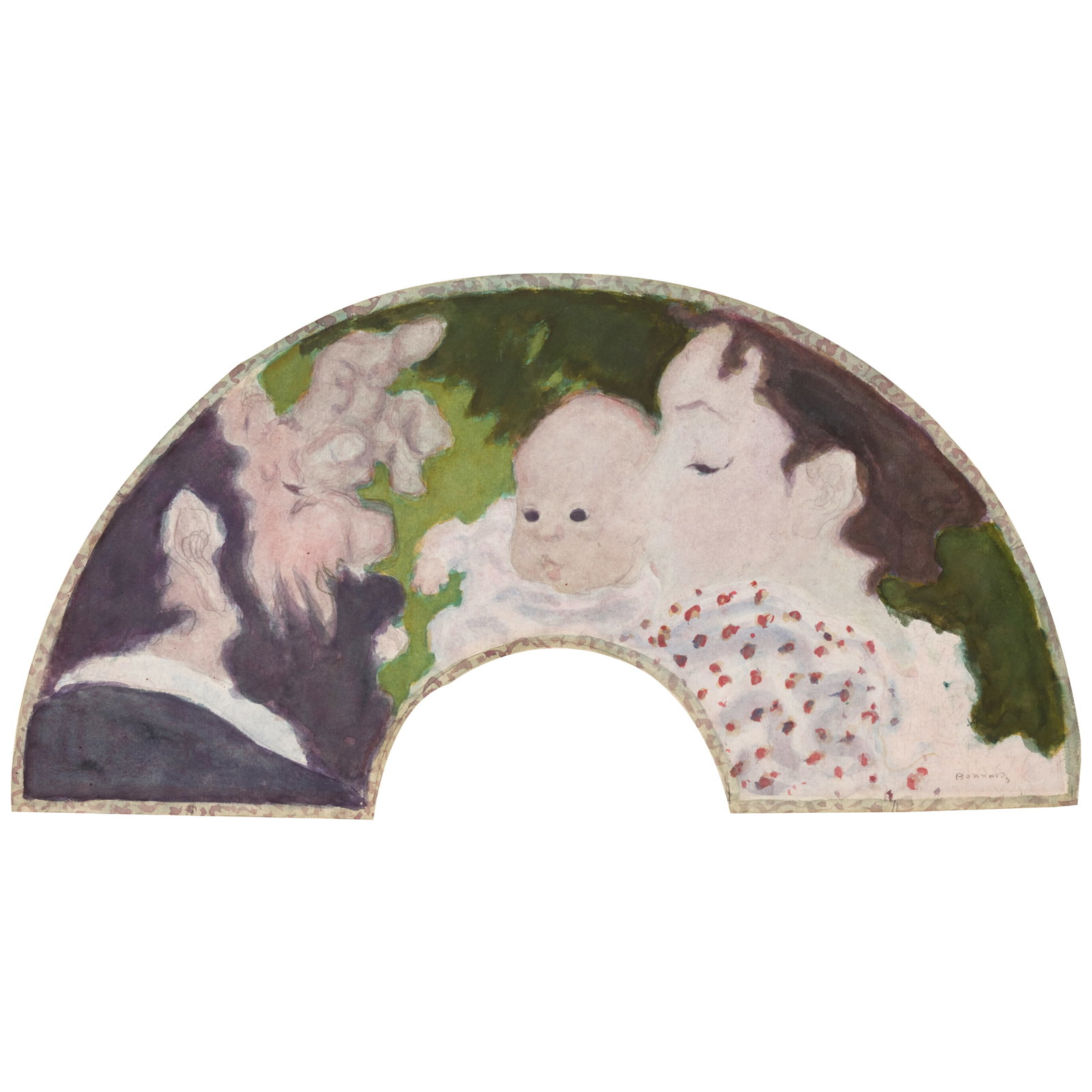 PIERRE BONNARD (1867-1947) La Famille (Conception pour un éventail) 7 3/8 x 20 7/8 in (18.7... (1 of 1)