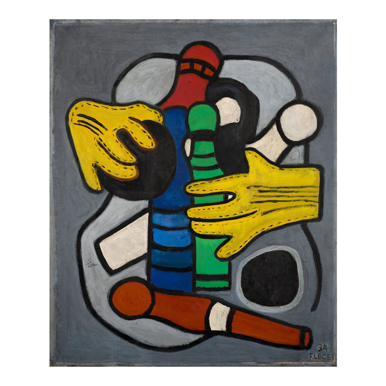 FERNAND LÉGER (1881-1955) Composition aux gants jaunes 25 5/8 x 21 1/4 in (65.1 x 54 cm) (P... (1 of 2)