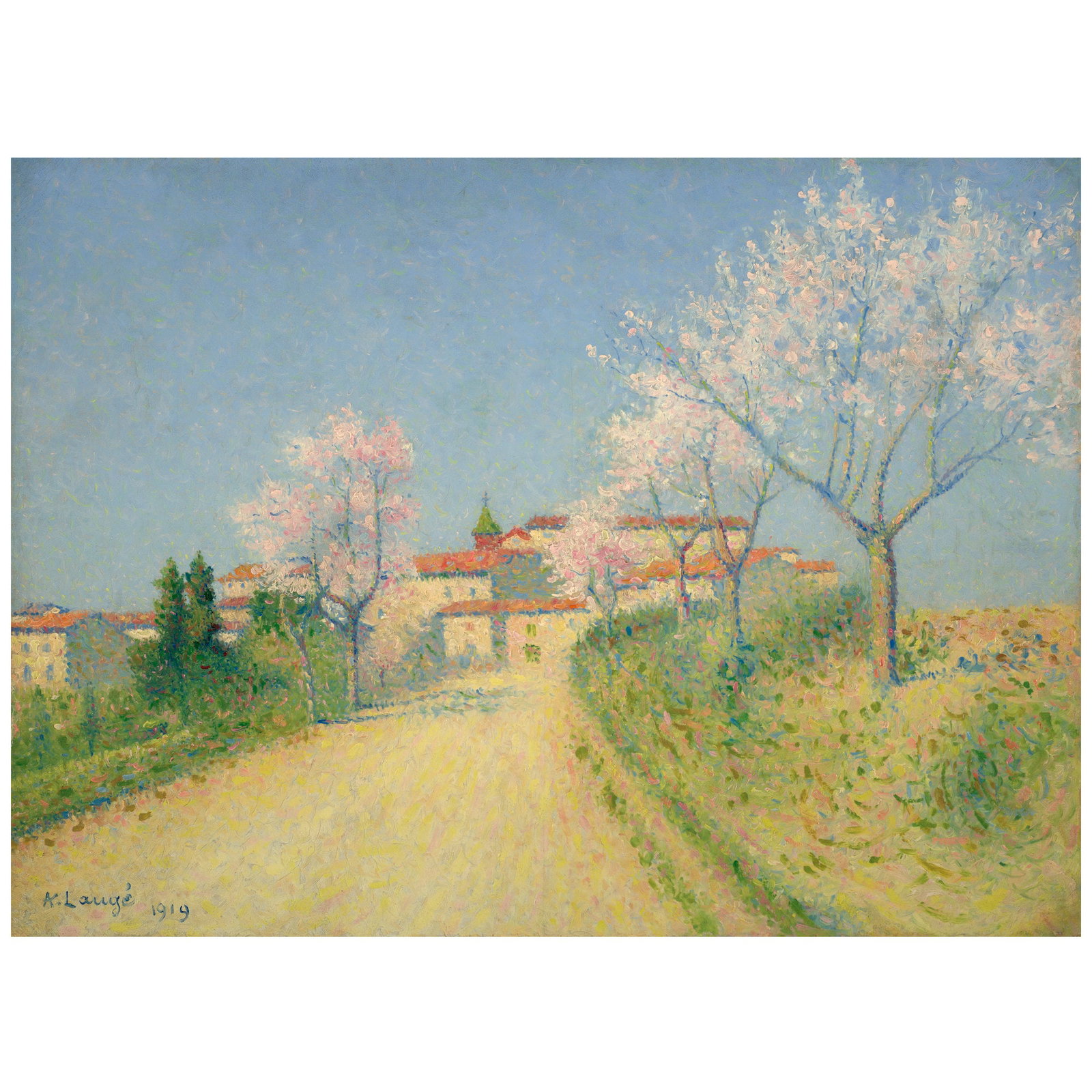 ACHILLE LAUGÉ (1861-1944) L'Entrée de Cailhau au printemps 21 x 28 3/4 in (53.5 x 73 c...: ACHILLE LAUGÉ (1861-1944) L'Entrée de Cailhau au printemps signed and dated 'A. Laugé 1919' (lower left) oil on canvas 21 x 28 3/4 in (53.5 x 73 cm) Painted in 1919 Footnotes: The authe