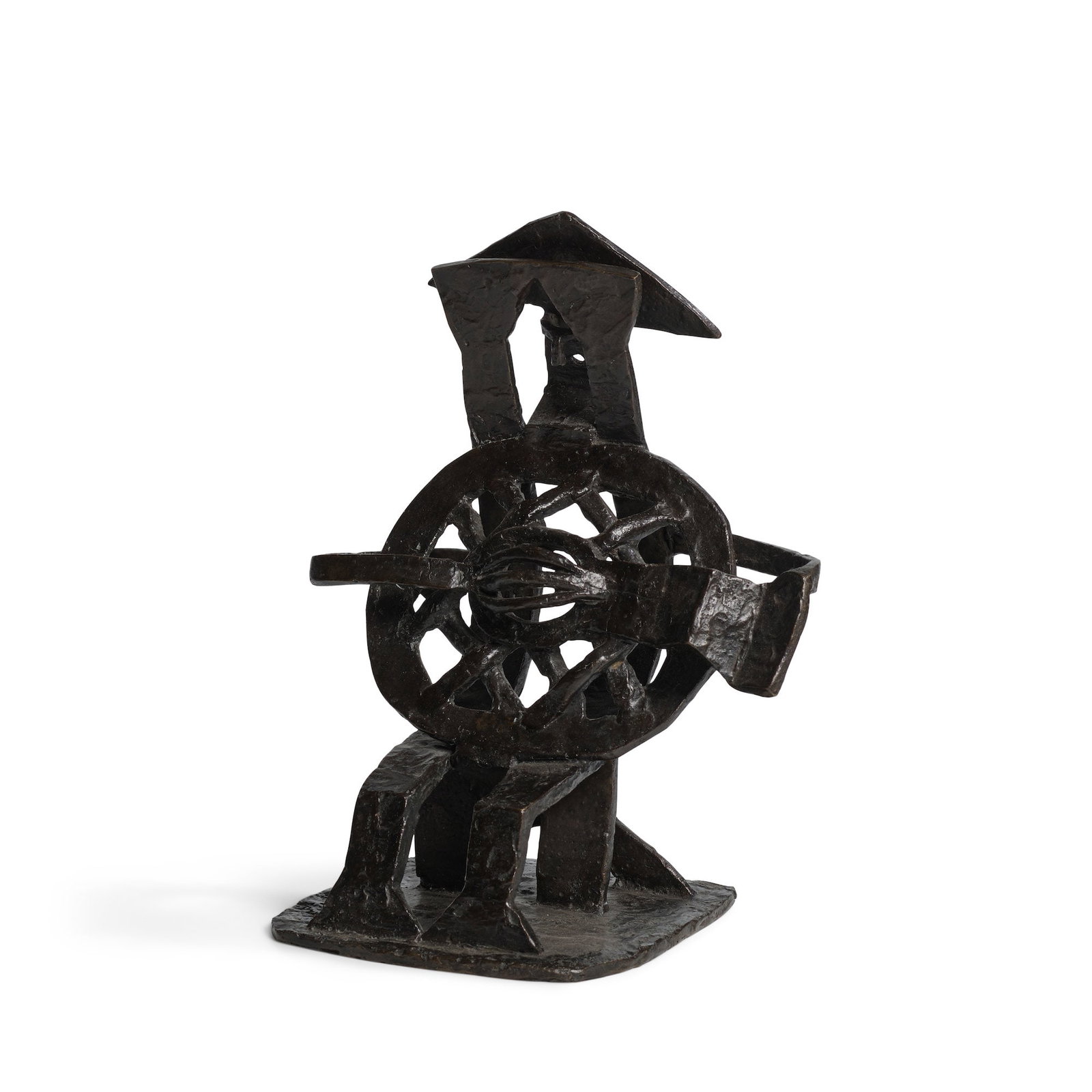 JACQUES LIPCHITZ (1891-1973) Seated Harlequin with Mandolin 8 1/2 x 6 1/2 x 5 in (22 x 16.5 x 12...: JACQUES LIPCHITZ (1891-1973) Seated Harlequin with Mandolin stamped with the foundry mark 'C. Valsuani Cire Perdue' (on the back of the base) bronze with dark brown patina 8 1/2 x 6 1/2 x 5 in (22 x 1