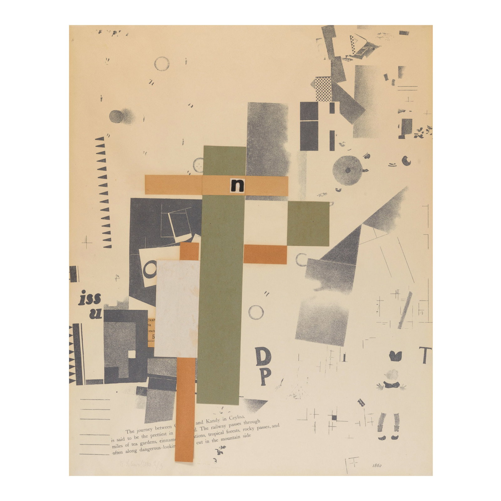 KURT SCHWITTERS (1887-1948) Plate 3, from Merz 3 21 7/8 x 17 1/2 in (55.5 x 44.6 cm) (Executed i... (1 of 1)