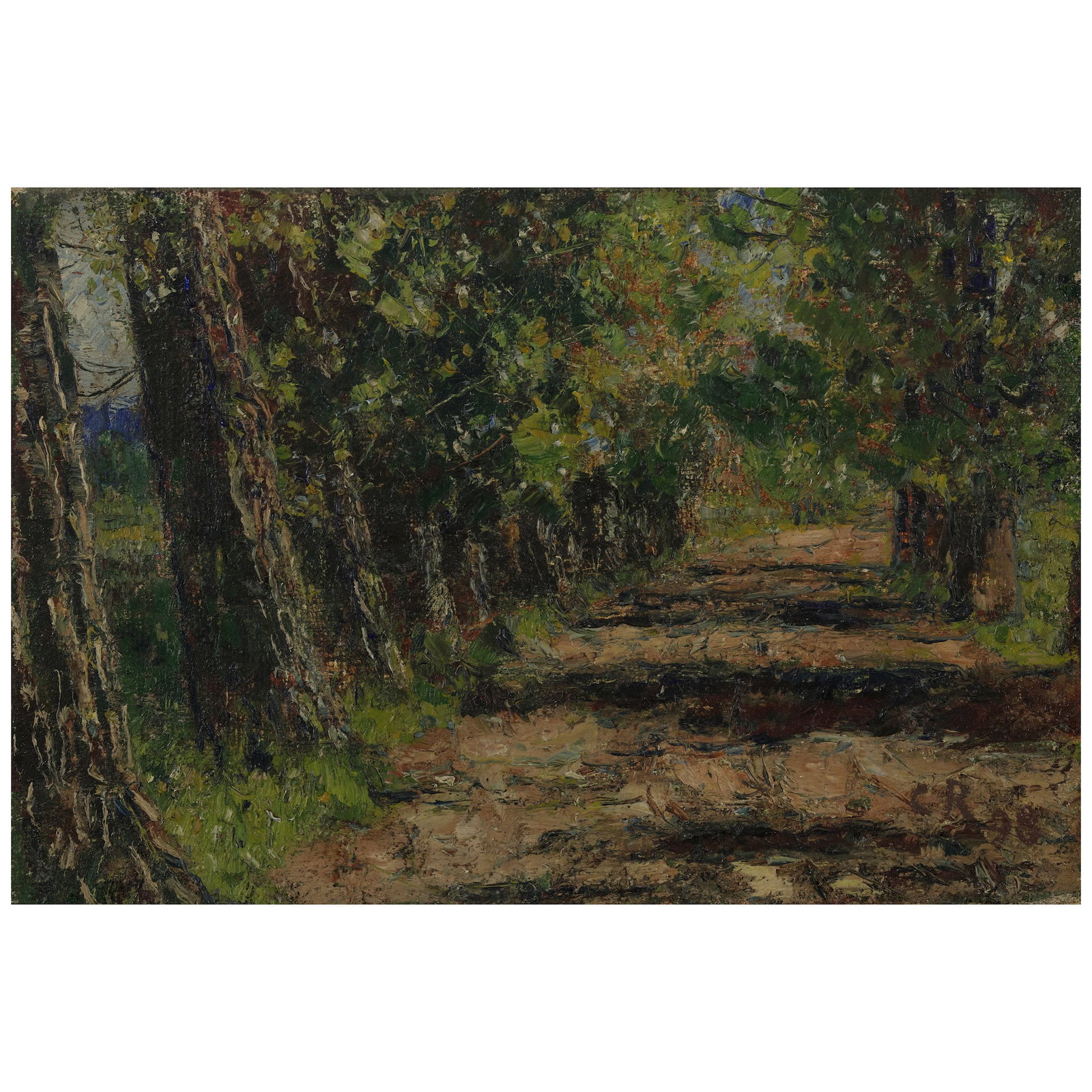 CHRISTIAN ROHLFS (1849-1938) Belvedere-Allee in Weimar 12 1/2 x 18 1/8 in (31.7 x 46 cm) (Painte...: CHRISTIAN ROHLFS (1849-1938) Belvedere-Allee in Weimar signed with the artist's initials and dated 'CR 98' (lower right) oil on canvas 12 1/2 x 18 1/8 in (31.7 x 46 cm) Painted in 1898 Footnotes: P