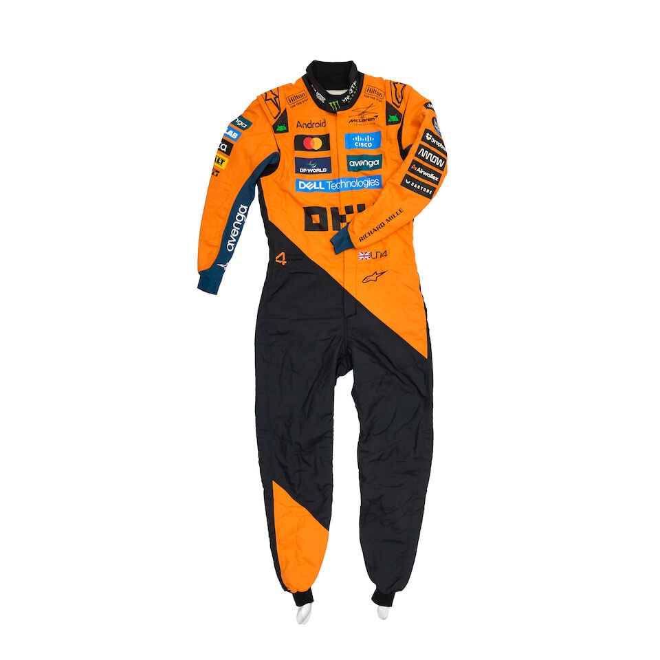 Lando Norris' 2025 Monza Grand Prix Championship winning year used overalls, signed,: Lando Norris' 2025 Monza Grand Prix Championship winning year used overalls, signed, worn during the Friday practice session, where Lando finished 6th in FP1 and first in FP2, Lando Would go on to