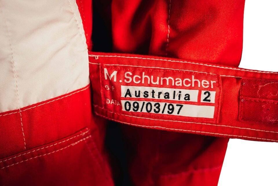 Michael Schumacher's Scuderia Ferrari 1997 Australian Grand Prix overalls, - 3