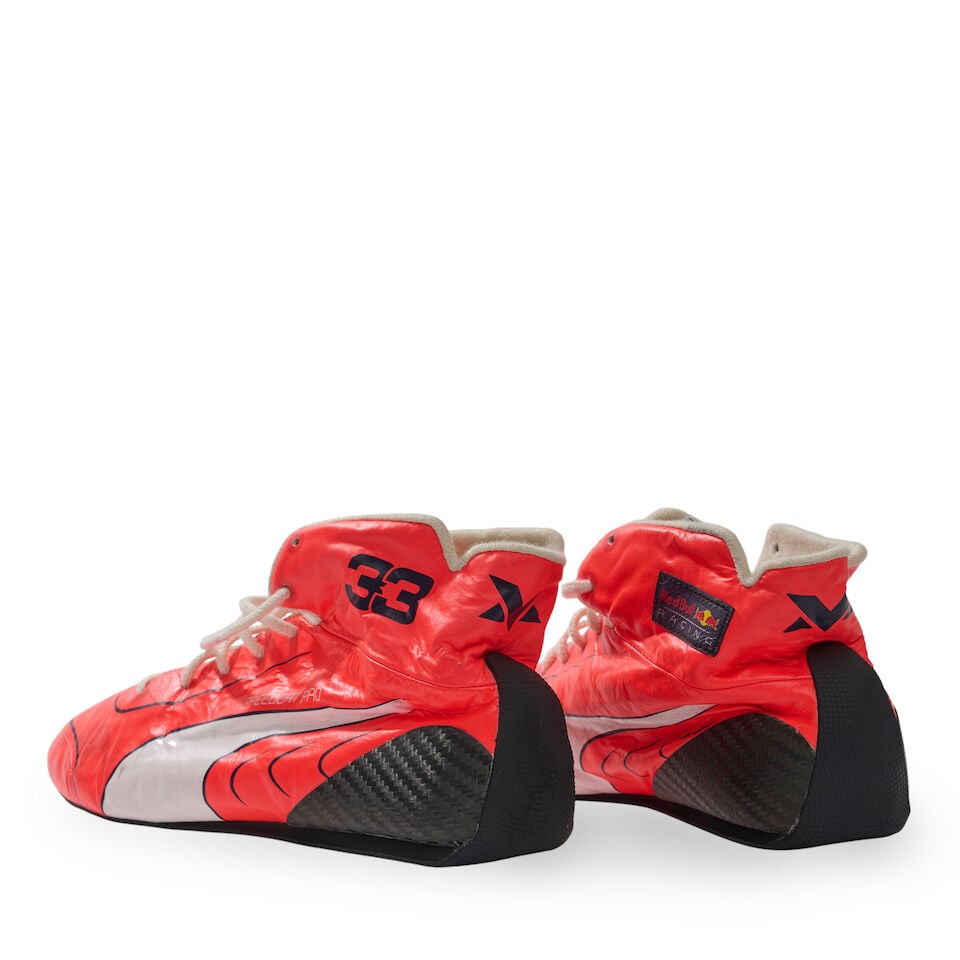 Max Verstappen's Red Bull Racing Honda 2021 First Championship winning season used race shoes, - 4