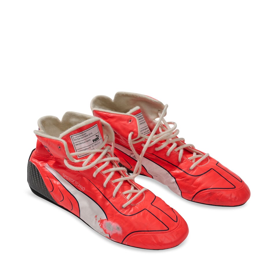 Max Verstappen's Red Bull Racing Honda 2021 First Championship winning season used race shoes, - 5