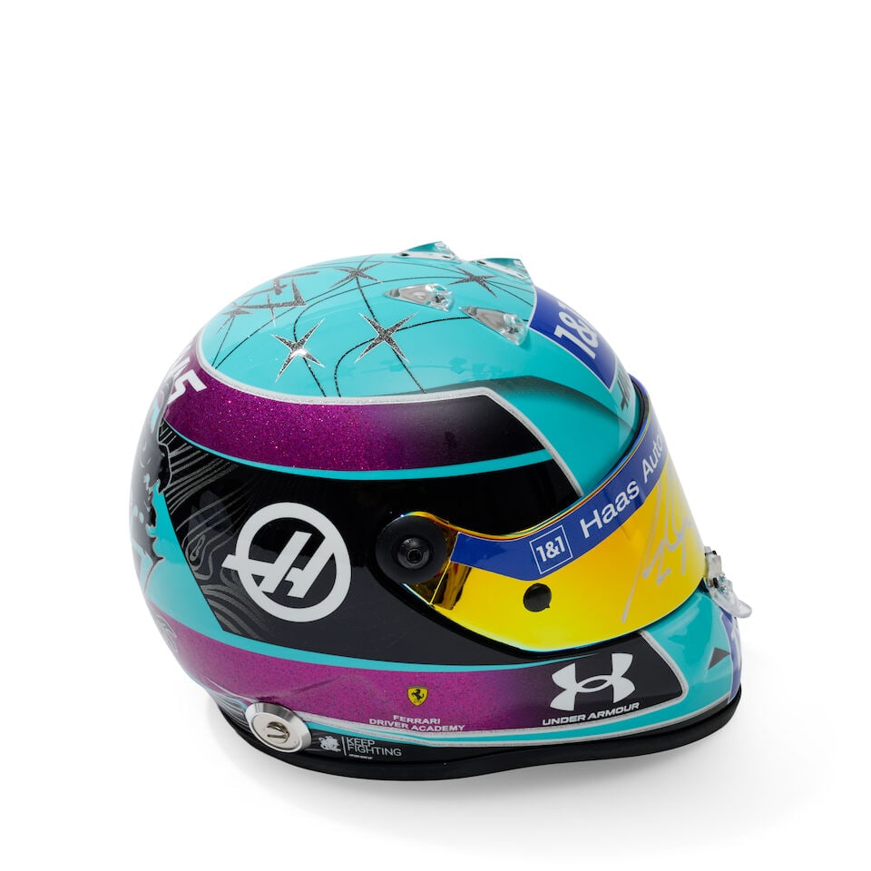An official signed Mick Schumacher Haas Miami 2022 1/2 scale helmet, - 2