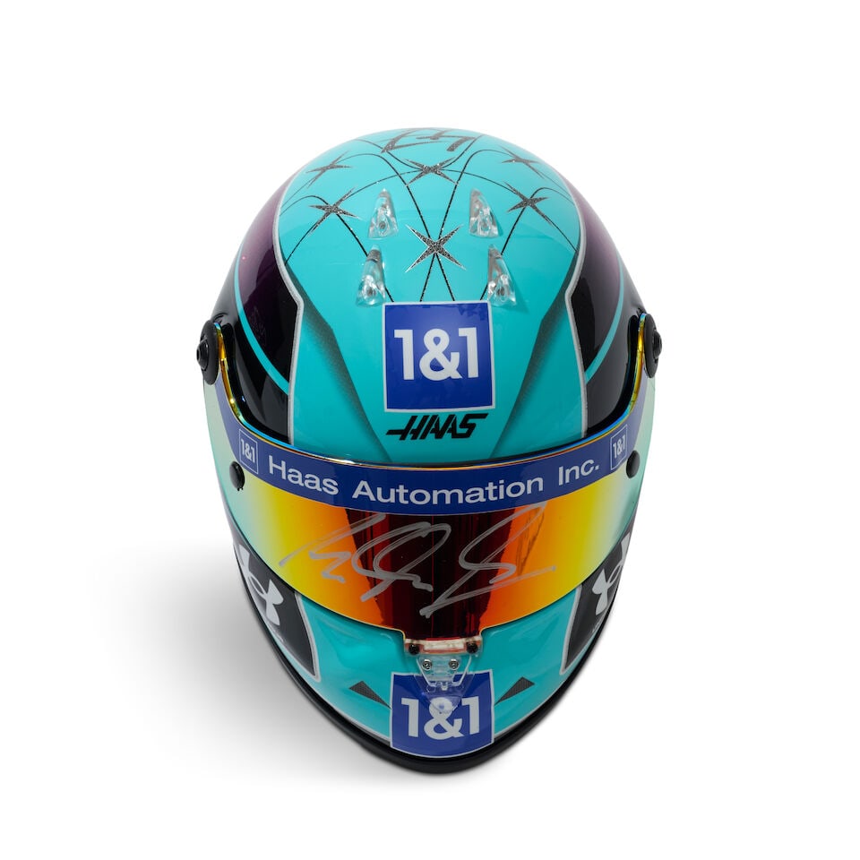 An official signed Mick Schumacher Haas Miami 2022 1/2 scale helmet, - 3