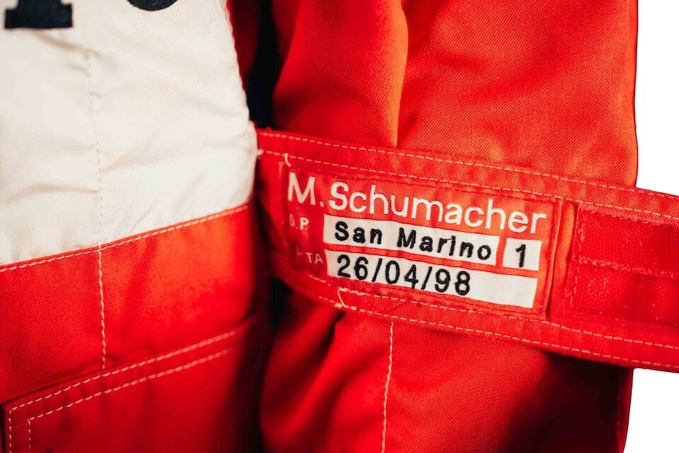 Michael Schumacher's Scuderia Ferrari 1998 San Marino Grand Prix overalls, - 5