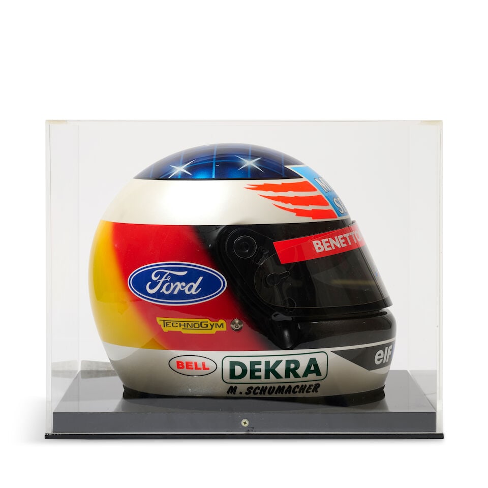 A signed Michael Schumacher 1994 Benetton replica helmet, - 5