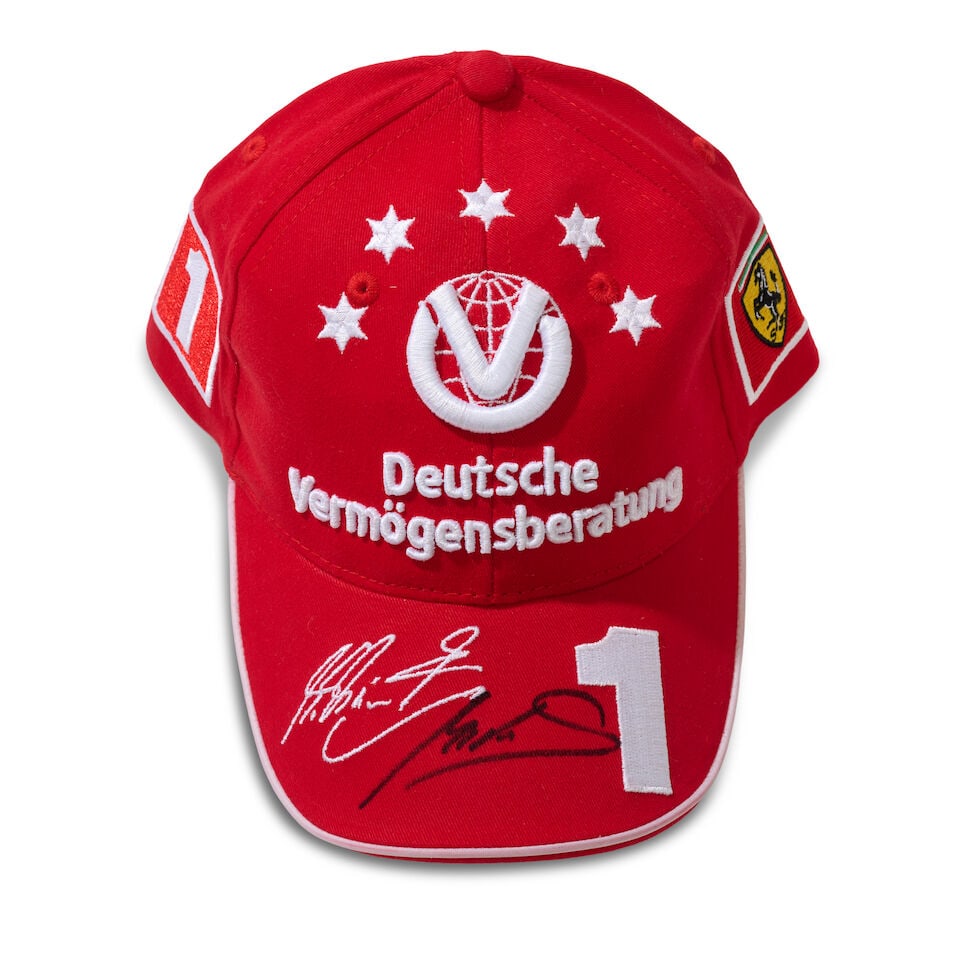 A Scuderia Ferrari Michael Schumacher 2003 cap signed by Mick Schumacher, - 2