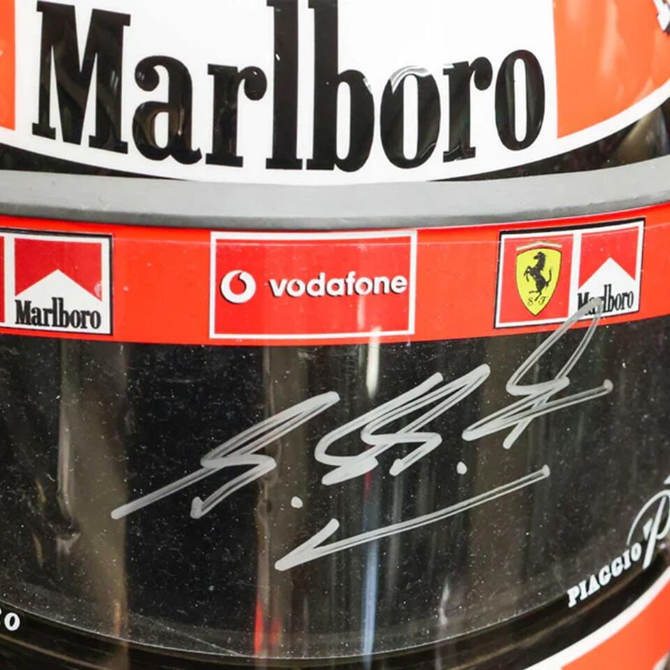 A Michael Schumacher 2002 Scuderia Ferrari RF1 German, Hungarian & Italian GP replica helmet, wi... - 3