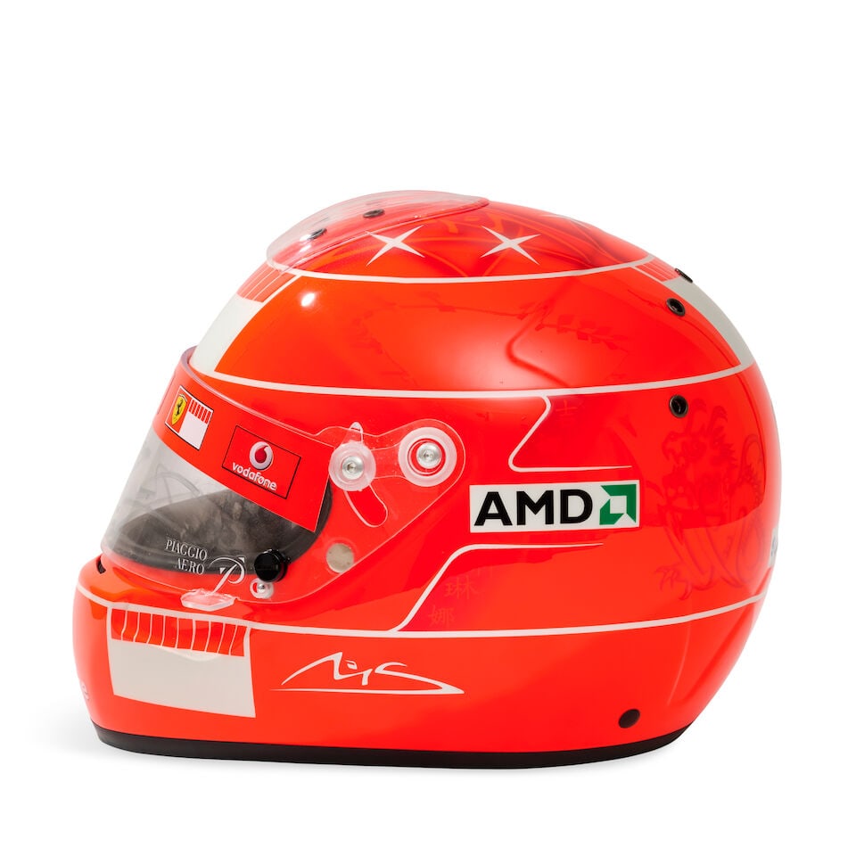 A Michael Schumacher Ferrari F1 2007 'mechanics' helmet, specially commissioned by Schumacher fo... - 3