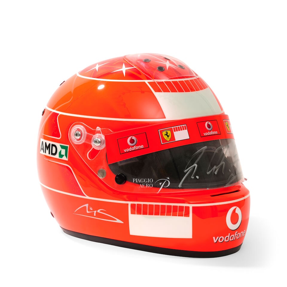 A Michael Schumacher Ferrari F1 2007 'mechanics' helmet, specially commissioned by Schumacher fo... - 4