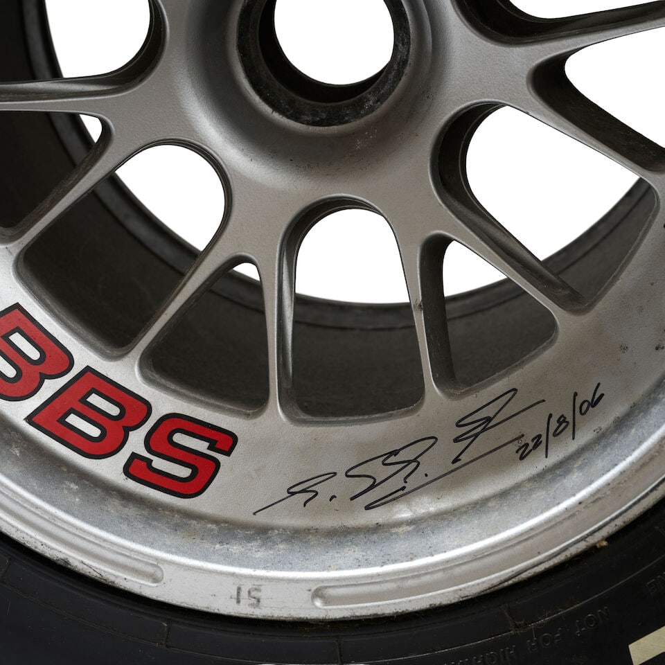A used Ferrari Formula 1 wheel signed by Michael Schumacher, by BBS, - 2