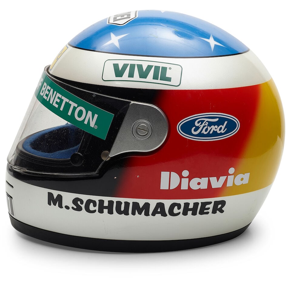 Michael Schumacher's 1991 used helmet, by Shoei, - 4