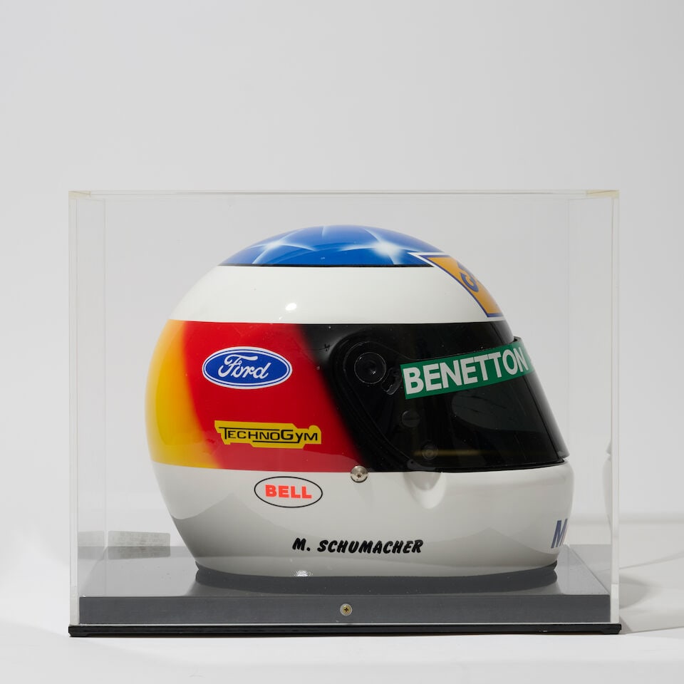 A signed Michael Schumacher 1992 Benetton replica helmet, - 3