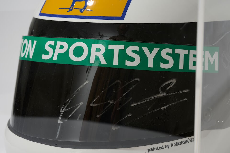A signed Michael Schumacher 1992 Benetton replica helmet, - 4
