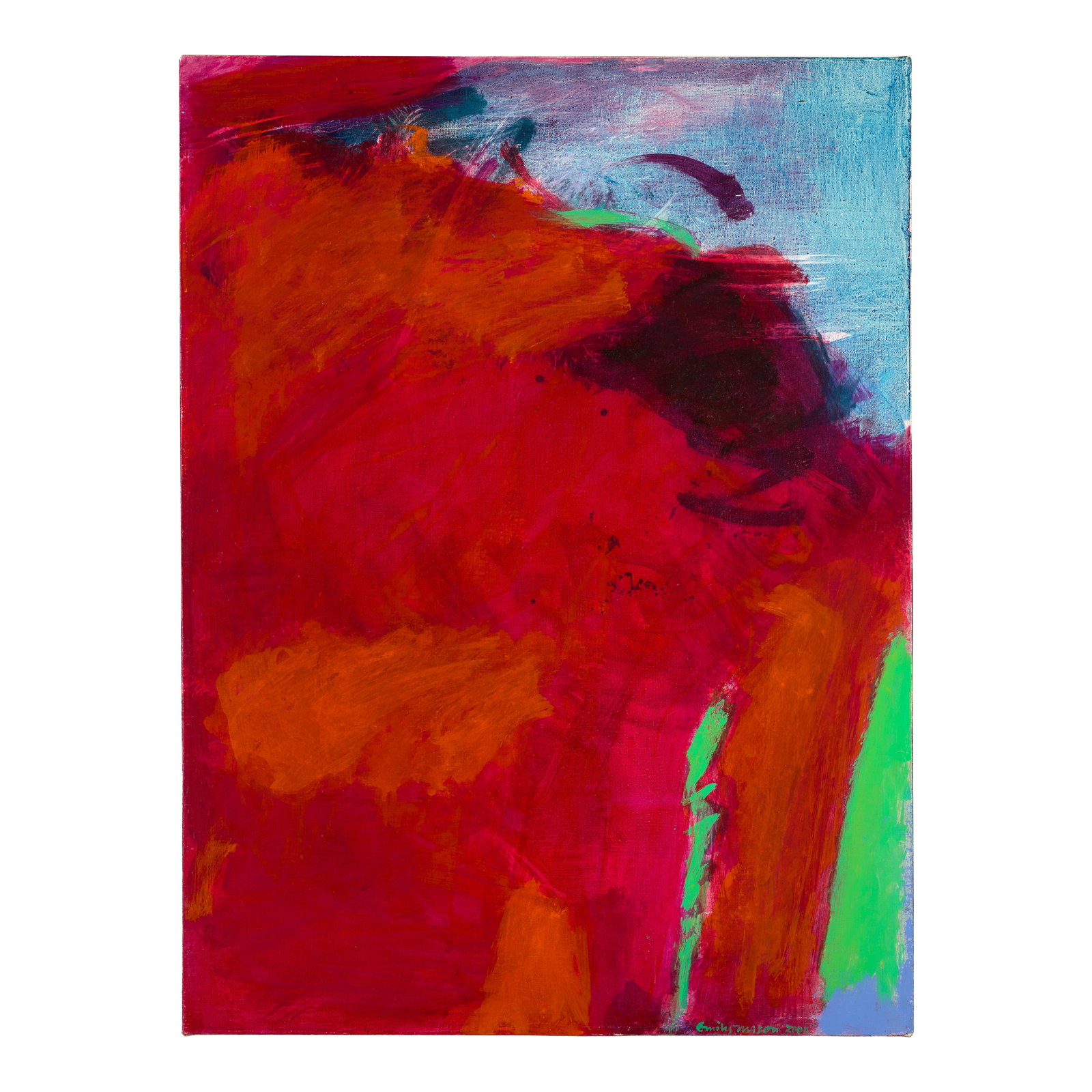 EMILY MASON (1932-2019) Spending Scarlet 32 x 23 7/8 in (81.1 x 60.6 cm) (Painted in 2000) (1 of 1)