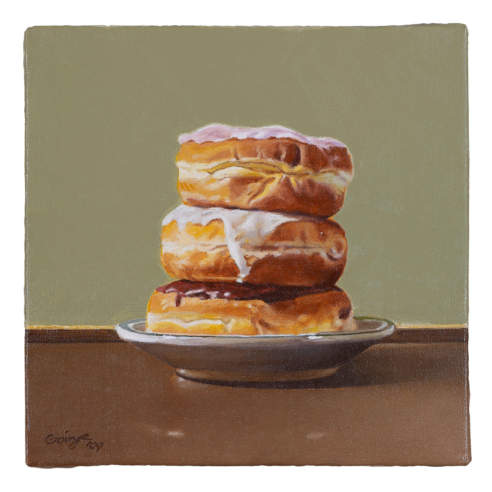 RALPH GOINGS (1928-2016) Three Flavors 8 x 8 1/8 in (20.3 x 20.6 cm) (Painted in 2009) (1 of 1)