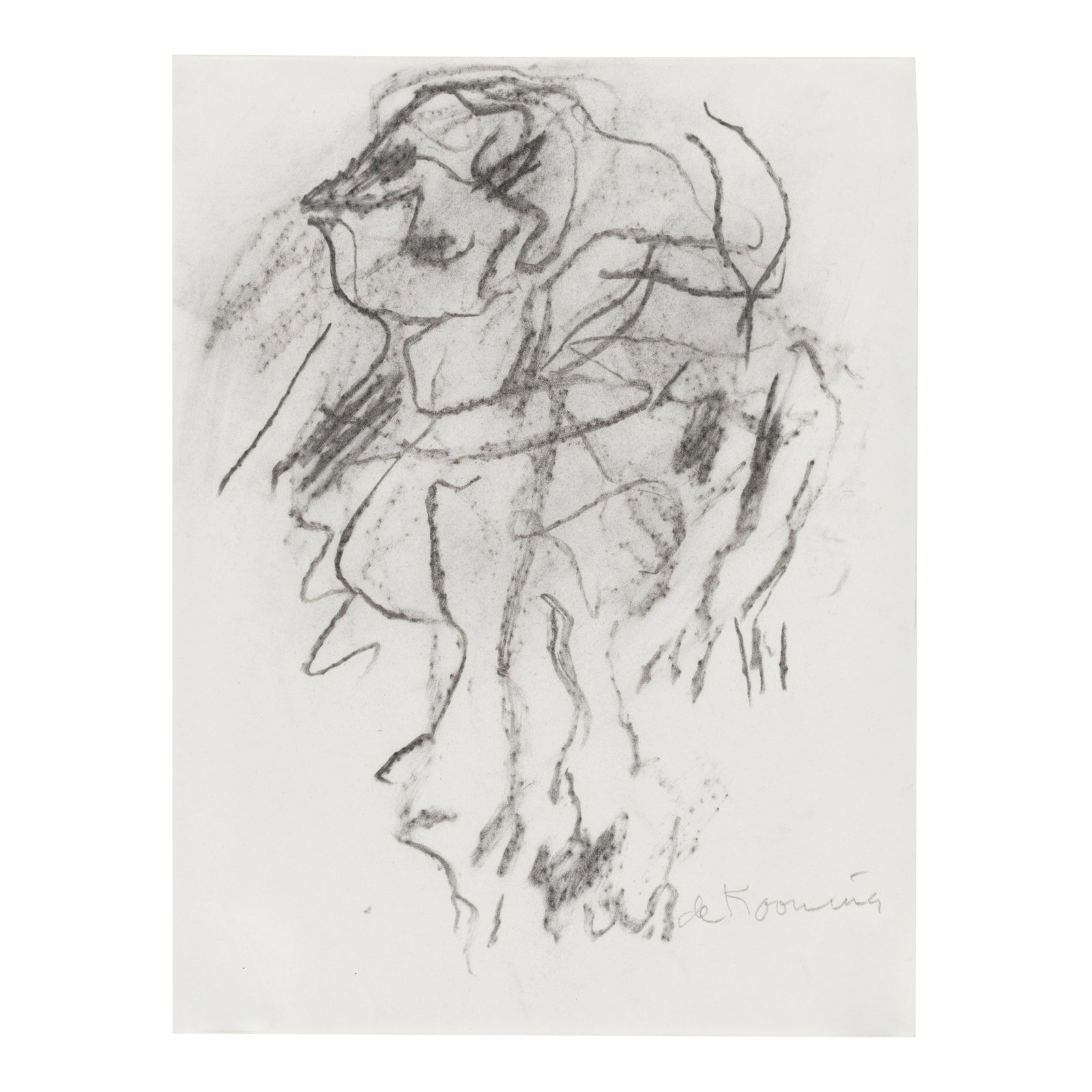 WILLEM DE KOONING (1904-1997) Woman 11 x 8 3/8 in (27.9 x 21.3 cm) (Executed circa 1975): WILLEM DE KOONING (1904-1997) Woman signed 'de Kooning' (lower right) charcoal on paper 11 x 8 3/8 in (27.9 x 21.3 cm) Executed circa 1975 Footnotes: Provenance Paul Morris Gallery,