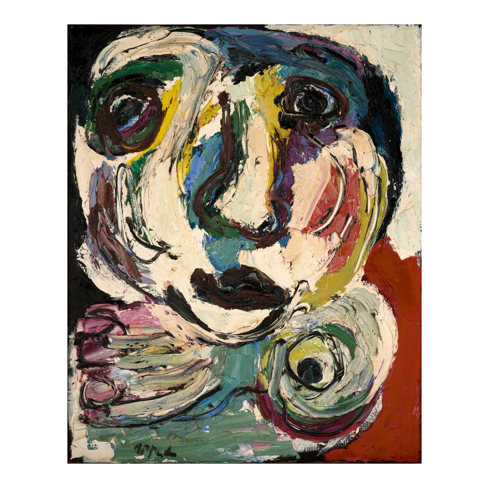 KAREL APPEL (1921-2006) Waiting Face 39 1/4 x 31 3/4 in (99.5 x 80.5 cm) (Painted in 1967) (1 of 1)