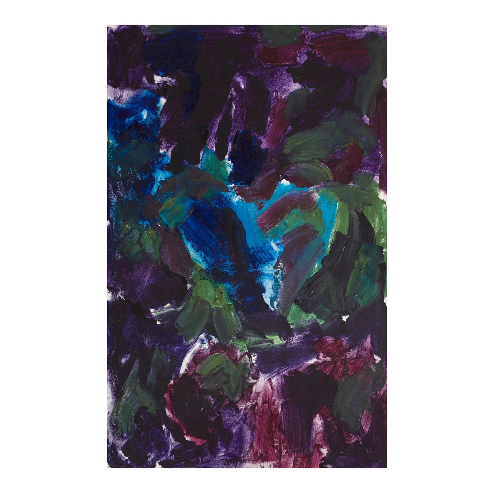 FRIEDEL DZUBAS (1915-1994) Blue Heart 58 x 36 5/8 in (147.1 x 93 cm) (Painted in 1988) (1 of 1)